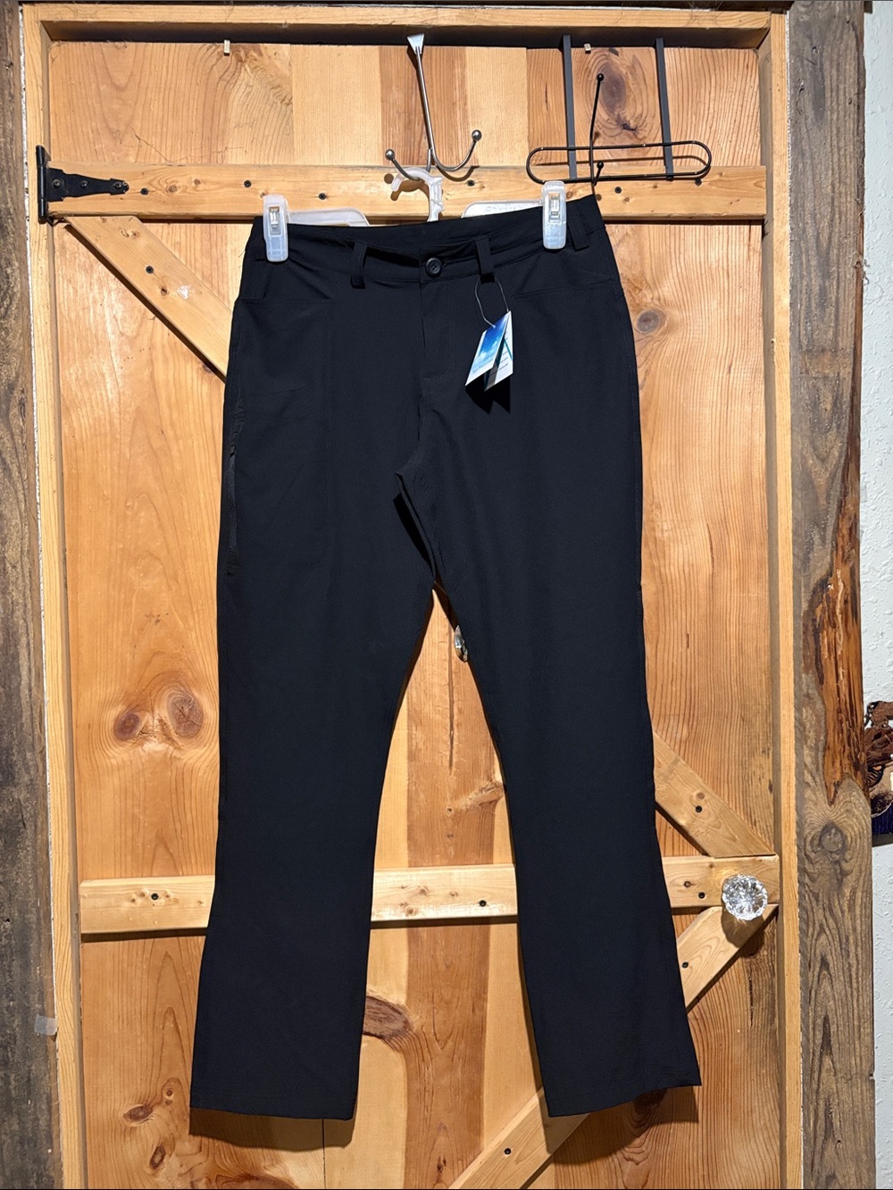 Women's Black Straight-Leg Pants with Stretch Comfort